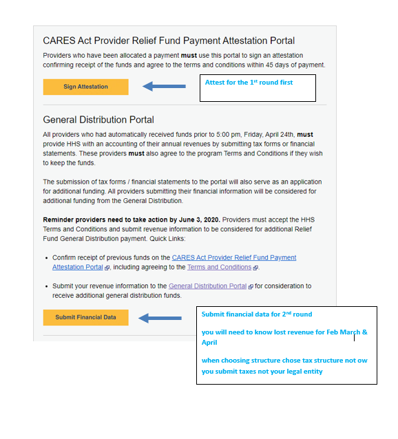 HHS CARES Act Relief Fund Additional Payment June 3 Deadline